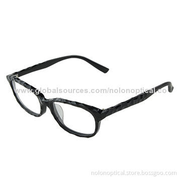 Italian Design Hand-made Diamond Eyeglass Frames, Black Color